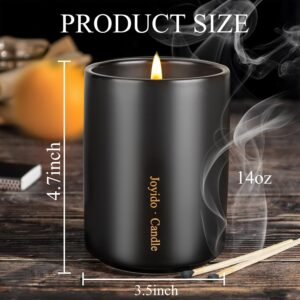 14OZ Oud & Sandalwood Scented Candle - Aromatherapy Candles with Lid - Soy Candl...