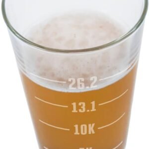 Gone For a Run Runner's Measurements Engraved Beer Pint Glass 16 oz.