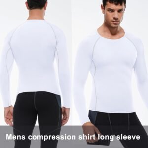 1/3 Pack Mens Compression Shirts Athletic Long Sleeve Sports Running Tops Workou...