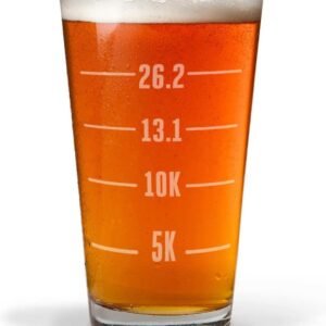 Gone For a Run Runner's Measurements Engraved Beer Pint Glass 16 oz.