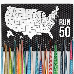 Gone For a Run Hooked On Medals Hanger & Award Display | Running The USA Color i...