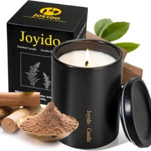 14OZ Smoke & Vanilla Scented Candle - Aromatherapy Candles with Lid - Soy Candle...
