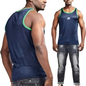 AIMPACT Men Athletic Workout Tank Top Mesh Casual Sleeveless Shirts