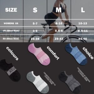 BRISIRA Bamboo Viscose Compression No Show Socks Womens Non Slip Running Athleti...