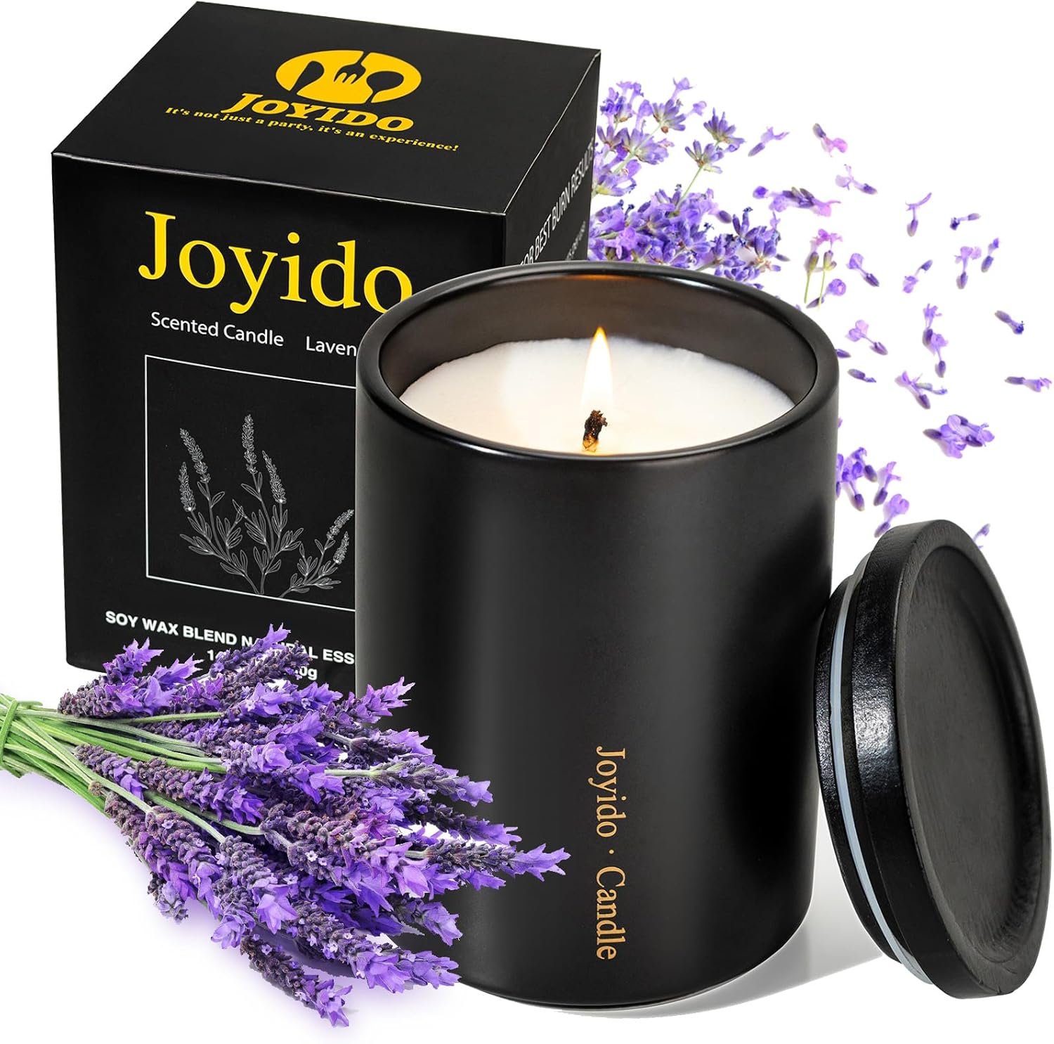14OZ Lavender Scented Candle - Aromatherapy Candles with Lid - Soy Candles for H...