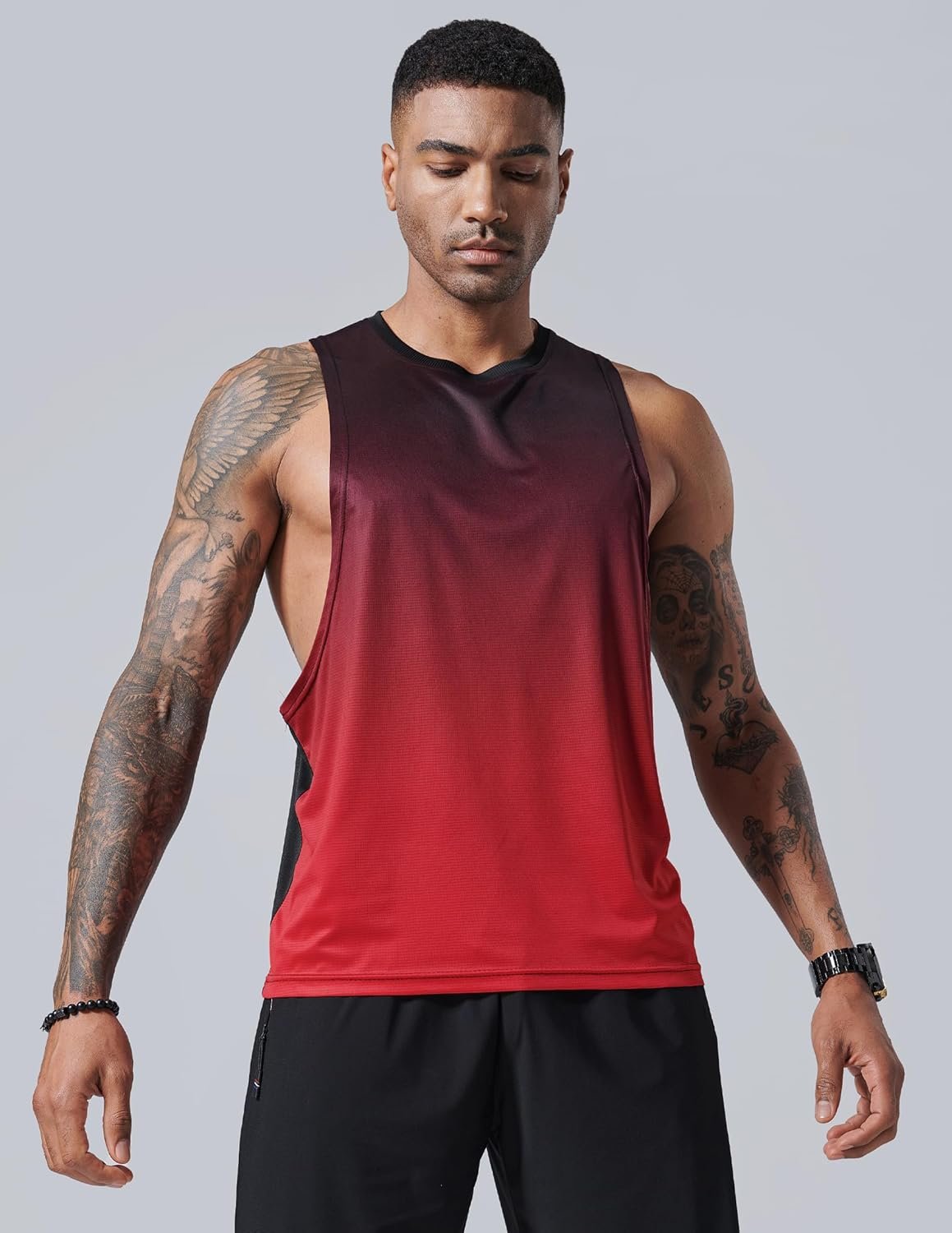 3 Pack Mens Drop Arm Muscle Tank Tops, Gym Bodybuilding Workout Stringers Sleeve...