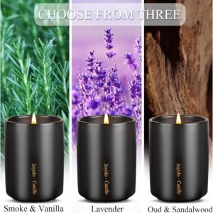 14OZ Smoke & Vanilla Scented Candle - Aromatherapy Candles with Lid - Soy Candle...