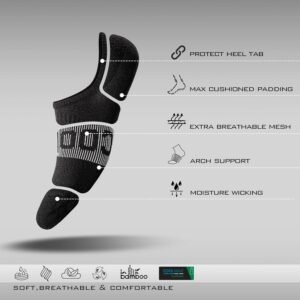 BRISIRA Bamboo Viscose Compression No Show Socks Womens Non Slip Running Athleti...