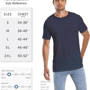 Comfneat Men's 4-Pack Basic Tee Crew Neck Cotton T-Shirts Light Undershirts