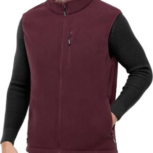 Outdoor Ventures Men's Full-Zip Lightweight Polar Fleece Vest Outerwear with 5 P...