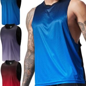 3 Pack Mens Drop Arm Muscle Tank Tops, Gym Bodybuilding Workout Stringers Sleeve...
